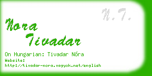 nora tivadar business card